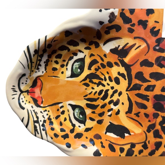 Bella Lux NWT Stunning Melamine Huge Leopard Animal Print Tray 14.5” x 22” - Picture 2 of 6